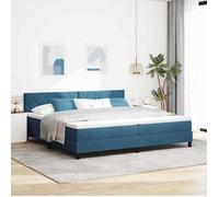vidaXL Lit à ressort LED avec matelas Bleu foncé 200 x 200 cm Velours 3342744