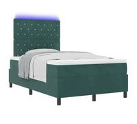 vidaXL Lit à Ressort LED avec Matelas Noir 120 x 190 cm Tissu, Cadre de lit réglable, Design Moderne, durabilité, Sommeil Confortable, éclairage LED, Soutien de Matelas Ergonomique