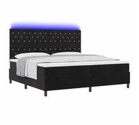 vidaXL Lit à ressort LED avec matelas Noir 200 x 200 cm Velours | Le velours doux est super confortable et agréable au toucher, Chaque ressort réagit à vos mouvements, La mousse favorise la