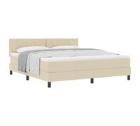 vidaXL Lit à Ressorts avec Coussin Crème 180 x 200 cm Tissu | Le tissu crème apporte une touche stylée à n'importe quelle pièce, s'harmonisant avec des meubles contemporains et créant