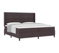 vidaXL Lit à Ressorts avec Coussin Marron foncé 200 x 200 cm Tissu | Mousse qui absorbe les chocs et détend la pression, Matériau en polyester souple et résistant, Juste ce qu'il faut de
