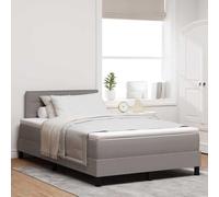 vidaXL Lit à Ressorts avec lumière LED Finition Tissu Taupe 120X200 cm Design Moderne pour Chambre Solutions de Sommeil Stylée et Soutien Protecteur Surmatelas Housse en Mousse Cadre