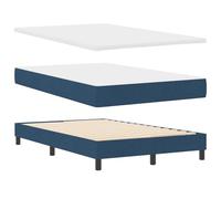 Vidaxl Lit À Ressorts Avec Matelas Et Banc Bleu 120x200 Cm En Tissu Bleu