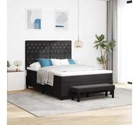 vidaXL Lit à Ressorts avec Matelas Noir 140 x 200 cm Velours, Cadre de lit Moderne, pièce Tendance pour la Chambre, Matelas en Mousse Durable, Confort Ergonomique, mobilier Relaxant