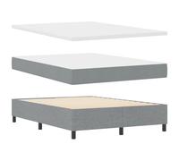 Vidaxl Lit À Ressorts Avec Matelas & Banquette Gris Clair 140x200 Cm Tissu