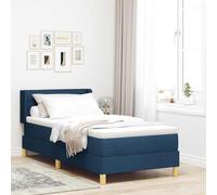 vidaXL Lit à Ressorts avec Matelas Bleu 90x200 cm Tissu
