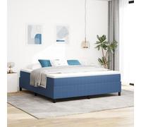 vidaXL Lit à Ressorts avec Matelas Bleu Super King Tissu en Velours Côtelé