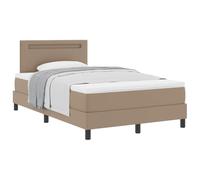 vidaXL Lit à Ressorts avec Matelas Cappuccino 120 x 190 cm Simili Cuir, Lit à tête de lit réglable, Cadre Moderne, Faux Cuir élégant, Solution de Sommeil Polyvalente, Matelas en Mousse Confortable
