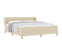 vidaXL Lit à Ressorts avec Matelas Crème 180 x 200 cm Tissu, Lit Moderne rectangulaire, Matelas Box Spring Durable, Meuble stylé, ergonomie pour Un Sommeil Top