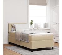 vidaXL Lit à Ressorts avec Matelas en Velours côtelé Gris Clair Simple