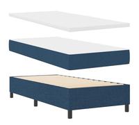 vidaXL Lit à Ressorts avec Matelas et Banc Bleu Marine 100X200 cm Tissu Design élégant Soutien Confortable Assemblage Facile idéale pour mobilier de Chambre surmatelas en Mousse à Ressorts