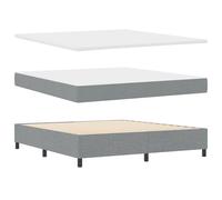 vidaXL Lit à Ressorts avec Matelas et Banc Gris Clair 180X200 cm Tissu - Un Choix stylé pour ta Chambre et Celle de tes Amis, Montage Facile