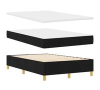 vidaXL Lit à Ressorts avec Matelas et Banc Noir 120x190 cm Tissu