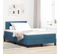 vidaXL Lit à Ressorts avec Matelas et LED Bleu foncé 120x200 cm Velours