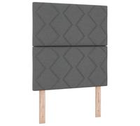 vidaXL Lit à Ressorts avec Matelas et LED Gris foncé 80x200 cm en Tissu