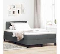 vidaXL Lit à Ressorts avec Matelas et LED Gris foncé Tissu 120X190 cm Design Moderne Solution de Sommeil Confortable pour Meubles de Chambre lit Simple rembourré surmatelas