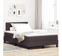 Vidaxl Lit À Ressorts Avec Matelas Et Led Marron Foncé 120x190 Cm En Tissu Marron