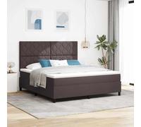 vidaXL Lit à Ressorts avec Matelas et LED Marron foncé - 180 x 200 cm. Cadre en Tissu pour ta Chambre. Range Tout avec Style pour Les Adultes. Confort Moderne et Look Contemporain.