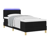 Vidaxl Lit À Ressorts Avec Matelas Et Led Noir 100x200 Cm En Tissu