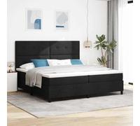 vidaXL Lit à Ressorts avec Matelas et LED Noir 200x200 cm Tissu
