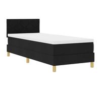 vidaXL Lit à Ressorts avec Matelas et LED Noir 80X200 cm, Design Moderne pour Chambre d'adulte, Polyester Respirant, Cadre en Bois Solide, mobilier Simple et Confortable