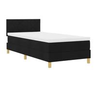 vidaXL lit à Ressorts avec Matelas et LED Noir 90X200 cm Design Moderne pour Chambre d'adulte Polyester Doux Cadre en Bois Robuste surmatelas Motif géométrique
