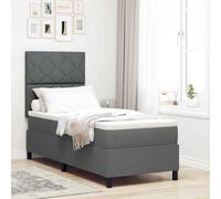 vidaXL Lit à Ressorts avec Matelas et lumière LED en Gris foncé, 80 x 200 cm. Ce Cadre stylé en Tissu est Parfait pour ta Chambre. Il a du Rangement, Un Design Confortable et Un Look Moderne.