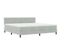 Lit À Ressorts Vidaxl Avec Matelas Et Lumière Led Gris Clair 200x200 Cm Velours