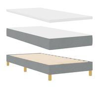 vidaXL Lit à Ressorts avec Matelas Gris Clair 100x200 cm Tissu