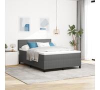 vidaXL Lit à ressorts avec matelas Gris Clair 140x200 cm Tissu en velours côtelé