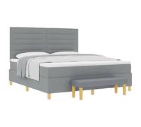 vidaXL Lit à Ressorts avec Matelas Gris Clair 180 x 200 cm Tissu, Lit Moderne à Ressorts, Cadre rectangulaire, mobilier Chic, Confort Optimal, Solution Matelas en Mousse Durable