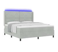vidaXL Lit à ressorts avec matelas Gris clair 180 x 200 cm Velours | Super doux et hyper confortable, Ca s'adapte super bien et ça dure, Te donne un super soutien pour ton corps