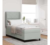 vidaXL Lit à Ressorts avec Matelas Gris Clair 80 x 200 cm en Velours, système à Poches et Housse zippée Amovible. Un Meuble Moderne pour la Chambre, Parfait pour se Reposer.