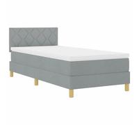 Vidaxl Lit À Ressorts Avec Matelas Gris Clair 90 X 190 Cm Tissu