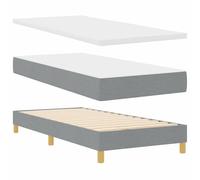 vidaXL Lit à Ressorts avec Matelas Gris Clair 90 x 200 cm Tissu, Aménagement Chambre, lit Moderne, sommier réglable, Matelas en Mousse, Sommeil Confortable, tête de lit Ergonomique