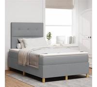 Lit à ressorts avec matelas gris clair petit lit double en tissu 3339602
