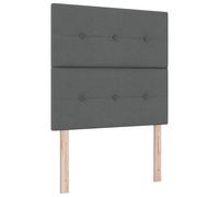 vidaXL Lit à Ressorts avec Matelas Gris foncé 100x200 cm Tissu