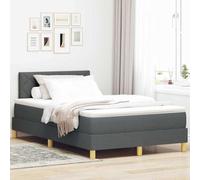 vidaXL Lit à Ressorts avec Matelas Gris foncé 120 x 190 cm Tissu, Lit réglable, Matelas Moderne à Ressorts ensachés, Cadre LED, Design Ergonomique, tête de lit Personnalisable, matière Respirante