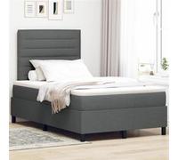 vidaXL Lit à ressorts avec matelas gris foncé 120x200 cm tissu 3339302 Gris G