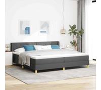 vidaXL Lit à Ressorts avec Matelas Gris foncé 200x200 cm en Tissu