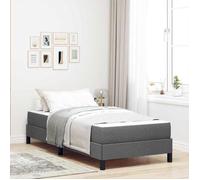 vidaXL Lit à ressorts Sommeil Moderne avec matelas en mousse Tissu gris foncé 90 x 190 cm