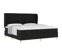 vidaXL Lit à Ressorts avec Matelas Gris foncé 90x190 cm Noir, Tête de lit Ajustable, lit Moderne avec Matelas à Ressorts, Cadre en Bois, Meuble Pratique pour la Chambre