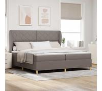 vidaXL Lit à Ressorts avec Matelas Gris foncé 90x190 cm Taupe, Lit Box Spring Moderne, Ajustable en Hauteur, Tissu Durable, Matelas en Mousse Ergonomique et stylé.