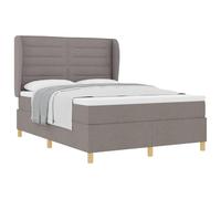 vidaXL Lit à Ressorts avec Matelas Gris foncé 90x190 cm Taupe Tissu, Tête de lit Ajustable, lit Moderne avec Matelas à Ressorts, Cadre en Bois, Meuble Pratique pour la Chambre