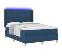 vidaXL Lit à Ressorts avec Matelas & LED Bleu 140x200 cm Tissu