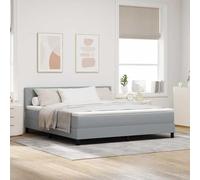 vidaXL Lit à Ressorts avec Matelas & LED Gris Clair Tissu 180X200 cm Design Moderne Solution de Sommeil Confortable pour Meubles de Chambre Lit rembourré Double Pad