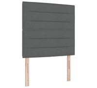 vidaXL Lit à Ressorts avec Matelas & LED Gris foncé 100x200 cm Tissu