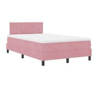vidaXL Lit à Ressorts avec Matelas & LED Rose 120x200 cm Velours