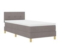 vidaXL Lit à Ressorts avec Matelas & LED Taupe 100X200 cm en Tissu. Look Moderne pour Chambre d'adulte, Cadre en Bois Solide. Housse d'ameublement, protège Matelas, surmatelas.