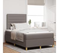 Vidaxl Lit À Ressorts Avec Matelas & Led Taupe 120x190 Cm Tissu